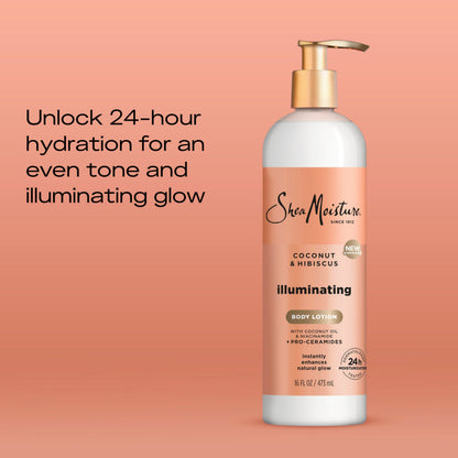 Shea Moisture Illuminating Body Lotion Coconut & Hibiscus 16oz