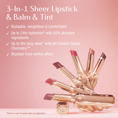 Charlotte Tilbury Pillow Talk Blush Balm Lip Tint - Buildable Sheer Tint
