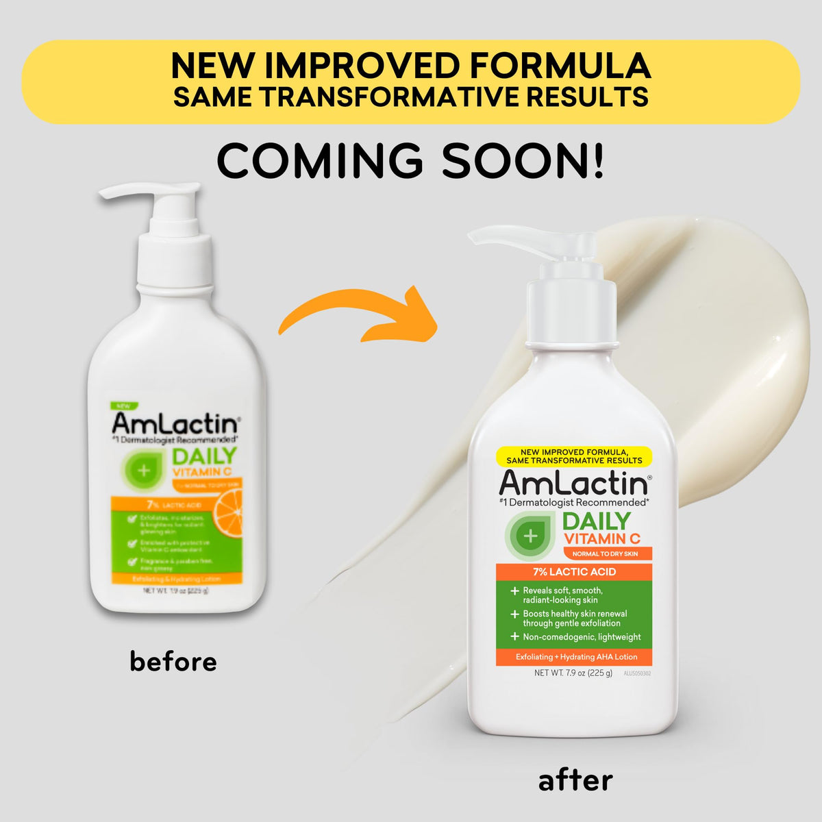 AmLactin Daily Vitamin C Lotion, 7% Lactic Acid, Dry Skin, 7.9 oz