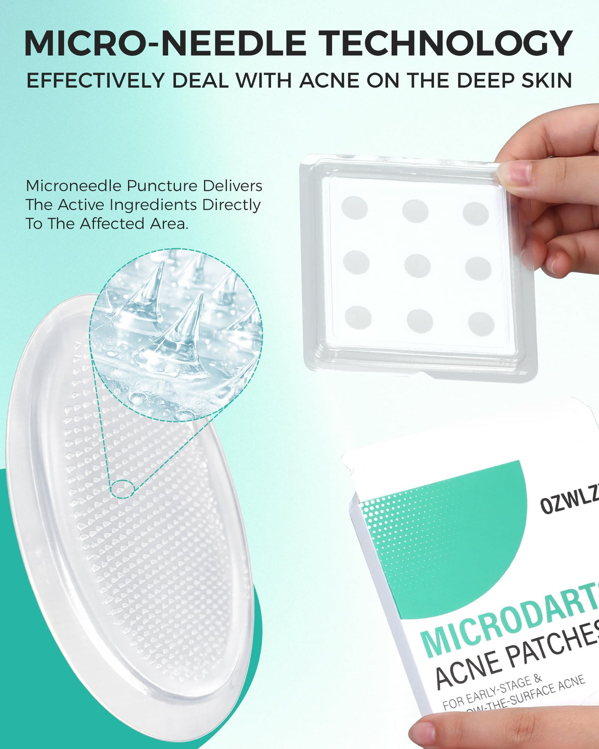 Pimple Patches for Face, 36ct Acne Patches, Microdart & Microneedle Patches