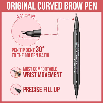 iMethod Curved Eyebrow Pen for Natural Hair-Like Brows, Dark Brown