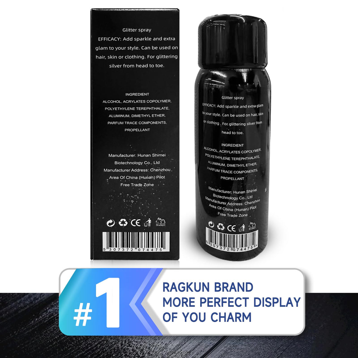 Ragkun Glitter Spray, Hair and Body Glitter Spray, Rave Makeup