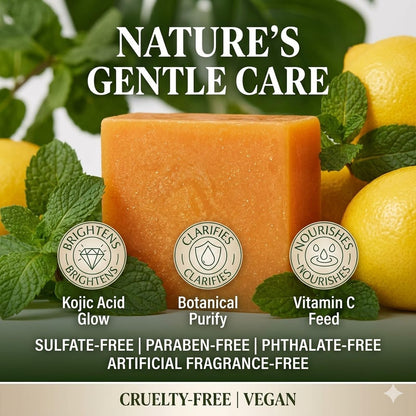 Stem and Soul Soap, Upgraded Stem & Soul Turmeric Lemon Soap Bar For Dark Spots, Support Nourishes And Clarifies Help Cleaning Facial And Body Skin, And Suitable Dry And Oily Skin. (1 Pcs)