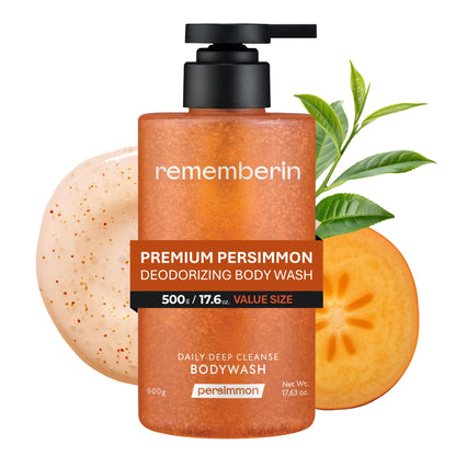 Rememberin Persimmon Body Wash for Aging & Nonenal Odor (17.6 oz / 500g)