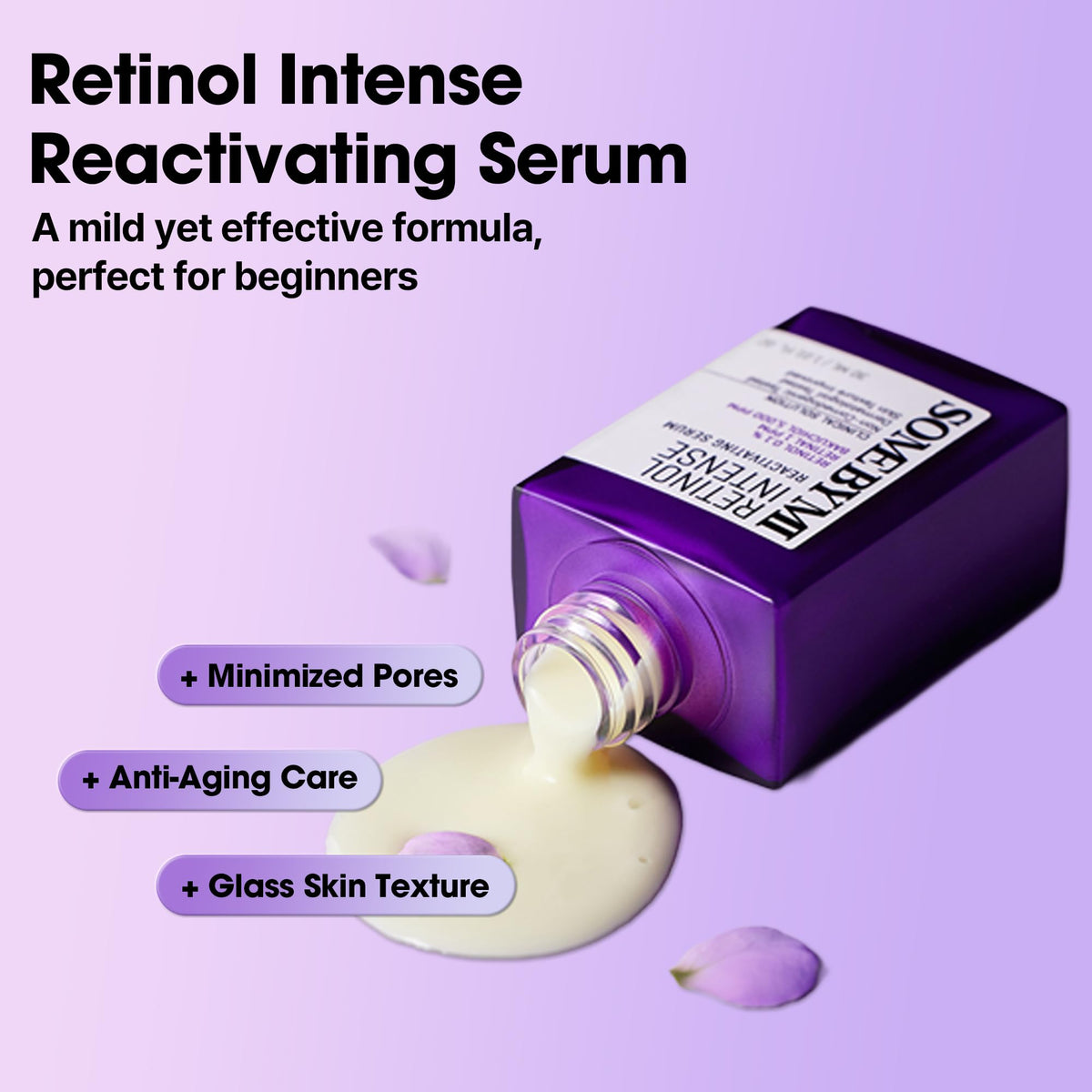 SOME BY MI Retinol Intense Reactivating Serum – 1.01oz, 30ml – Korean Bakuchiol Retinol Serum for Face Firming – Improves Signs of Aging, Minimizes Pore Size & Refines Skin Texture – Korean Skin Care