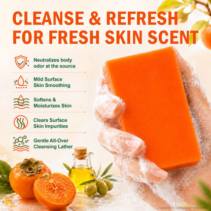 OAKDOLCHE 5 Pcs 80g Persimmon Soap Bar for Old People Smell
