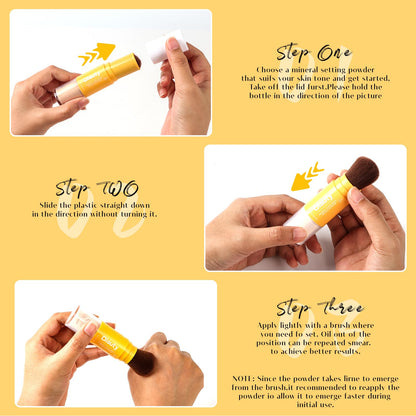 Mineral Sunscreen Setting Powder, SPF 35 Brush Sunscreen Powder for Face & Scalp, Long Lasting Lightweight Breathable, Oil Control Natural Matte Finish (#01 Translucent)