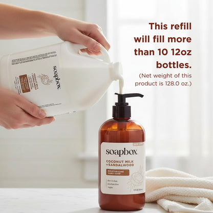 Soapbox Coconut Milk & Sandalwood Liquid Hand Soap Refill - 1 Gallon