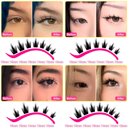 WiWiLINK California Sunset Lash Clusters, 8-18mm Manga Cluster Lashes Only