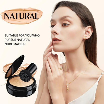 OETUIOW Cushion Foundation Concealer Full Coverage CC Cream, Natural
