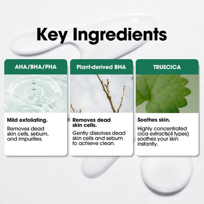 SOME BY MI AHA BHA PHA 30 Days Miracle Truecica Clear Pad – 70 Pads – Korean Exfoliating Centella Face Toner Pads – Gently Clears Impurities, Refines Pores & Smooths Skin Texture – Korean Skin Care