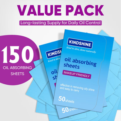 KINESHINE 150Pcs High-Performance Oil Absorbing Sheets for Face