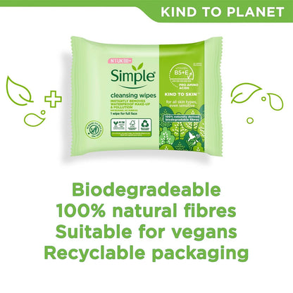 Simple Kind To Skin 25 Cleansing Facial Wipes (3 pack)