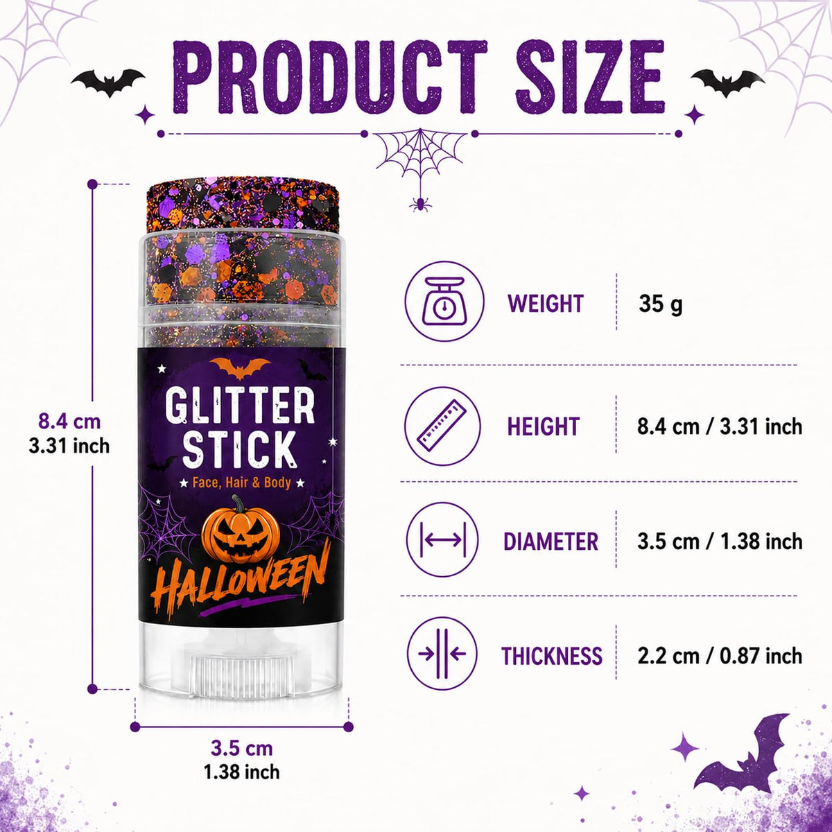 Halloween Glitter Stick for Face, Body & Hair Accessories for Women Kids