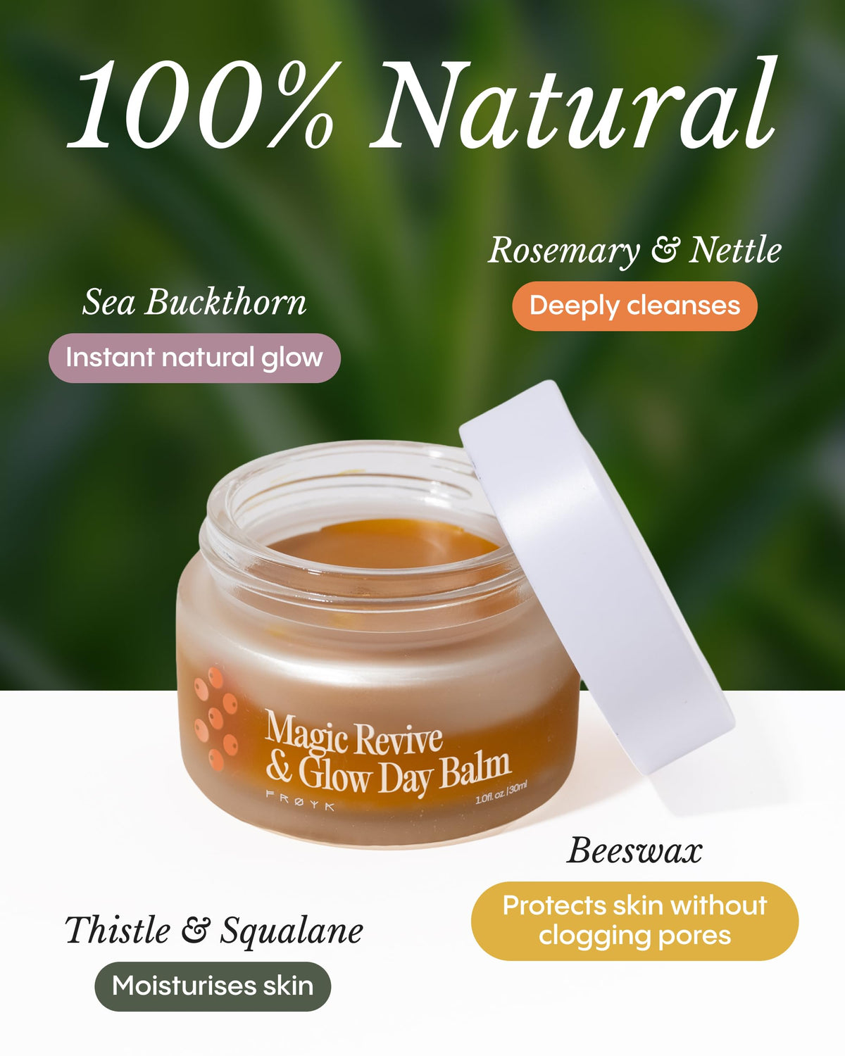 FRØYA Organics Magic Revive & Glow Day Balm for Face (1.0 fl oz)