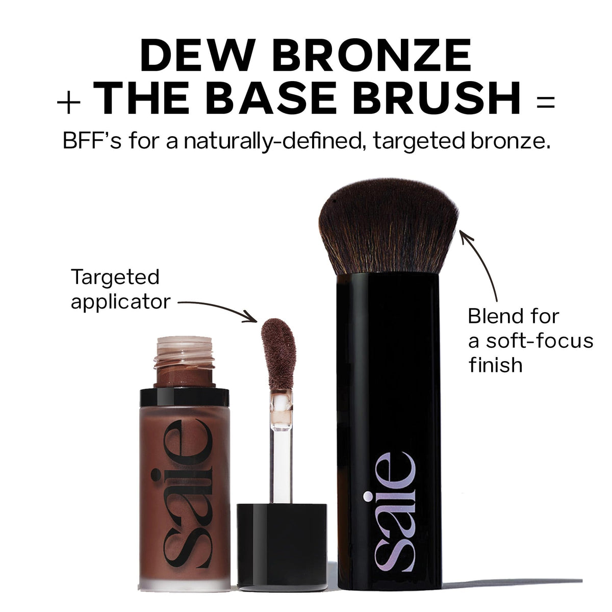Saie Dew Bronze Hydrating Liquid Bronzer Stick, Sand (0.4 oz)