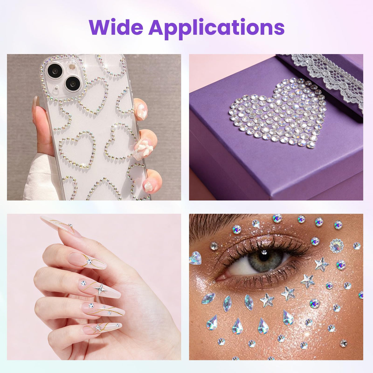 1965Pcs Face Gems for Women, Self-Adhesive Eye Jewels for Body and Hair