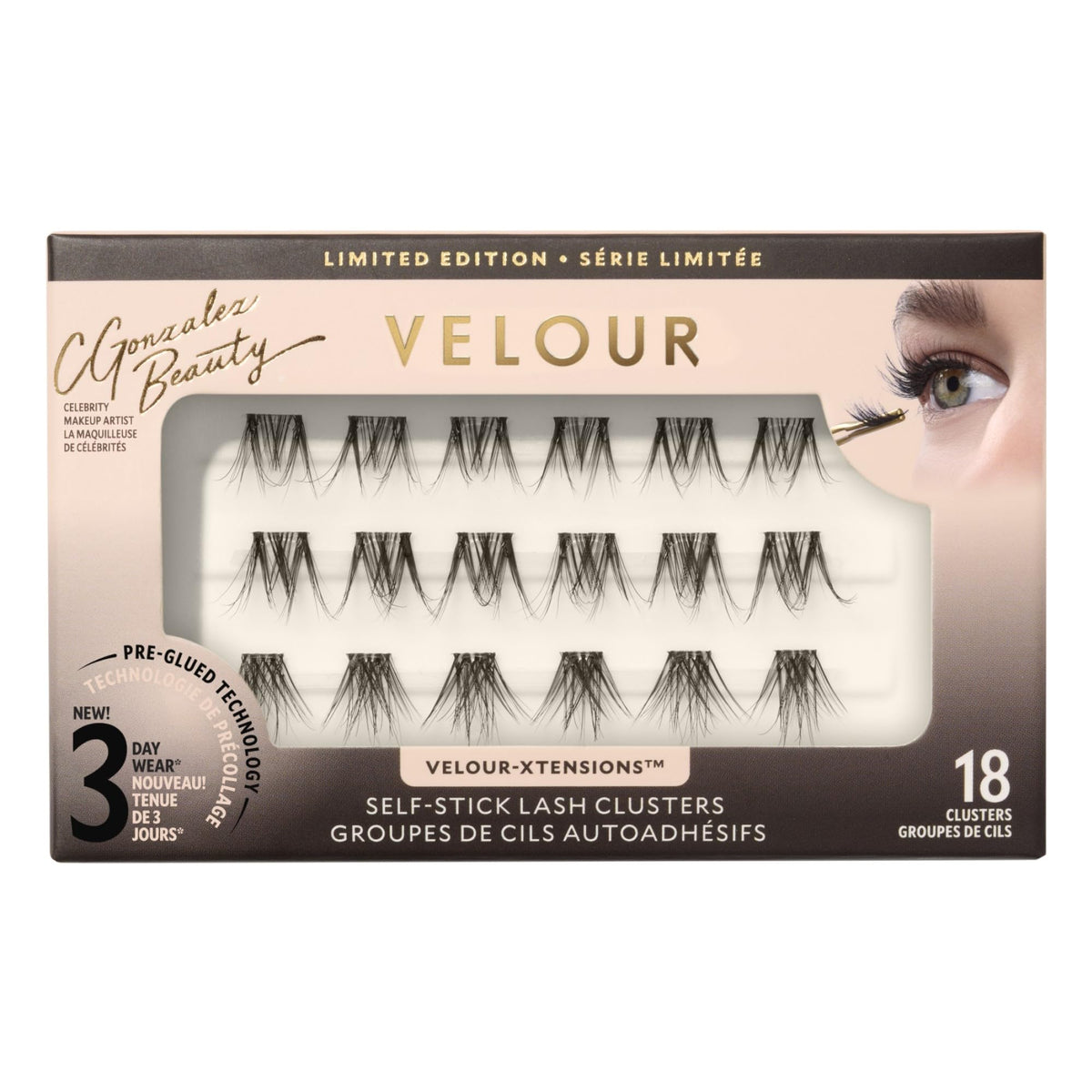 Velour x CGonzalez Beauty Self Adhesive Lash Clusters, 18 Count