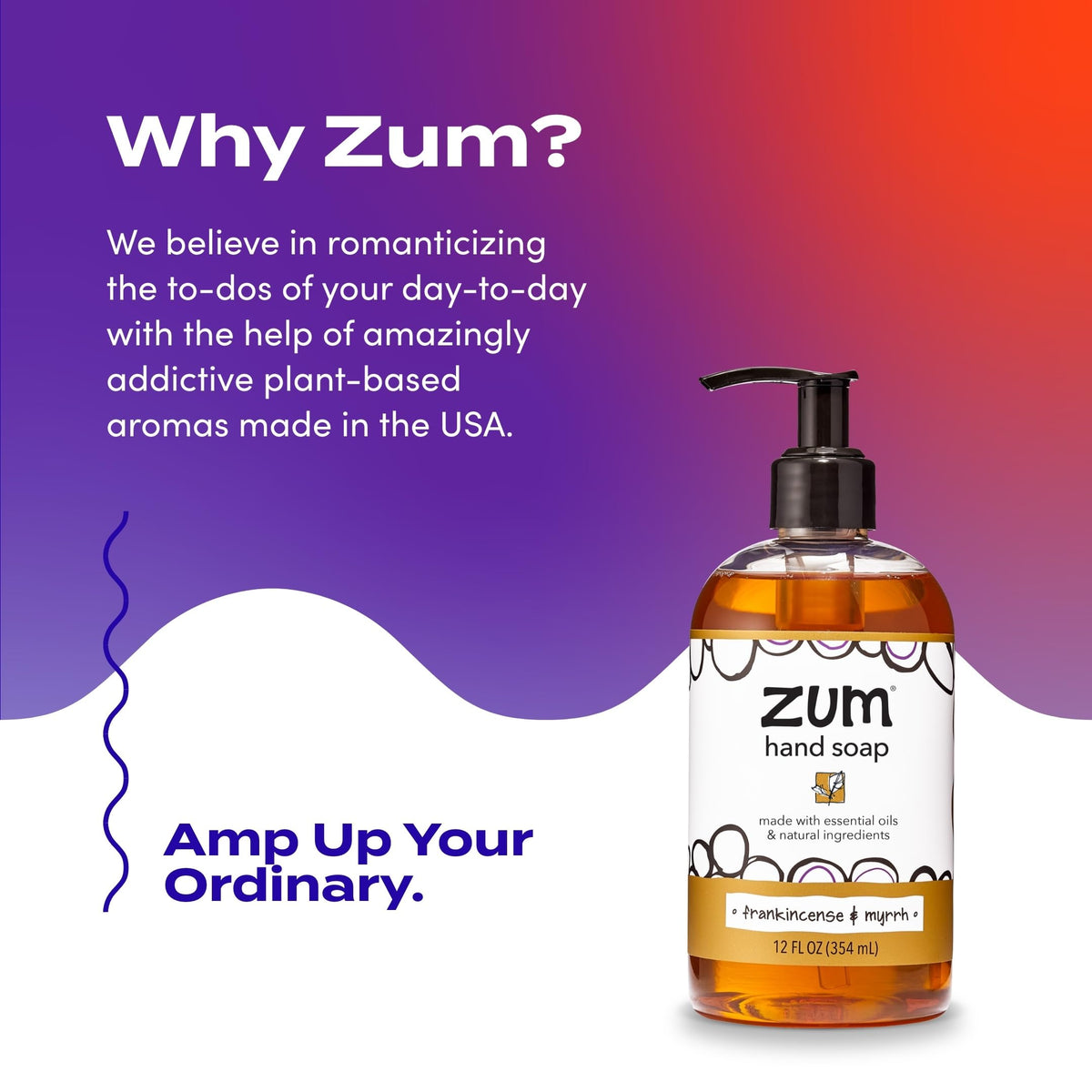 Zum Hand Soap - Frankincense & Myrrh, 12 oz (4 Pack)