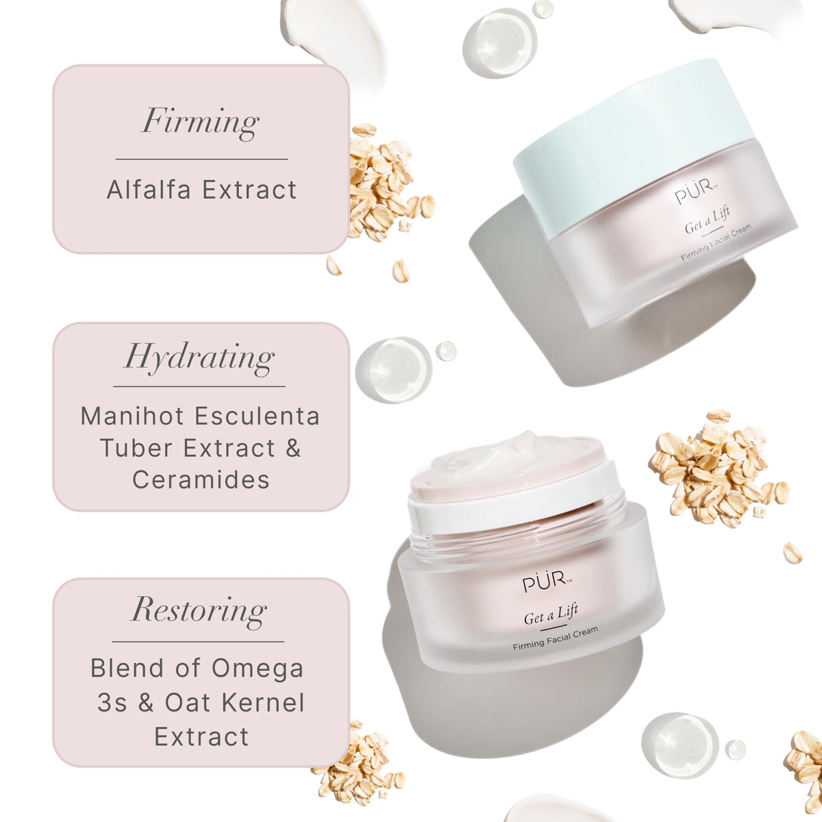PÜR MINERALS Get A Lift Firming Facial Cream - Face Moisturizer, 0.48 Oz