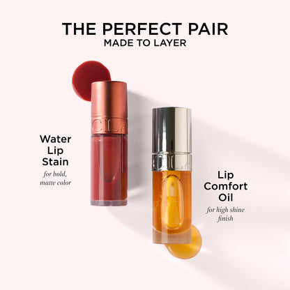 CLARINS Water Lip Stain | Buildable Matte Finish | Kiss Proof, Transfer-Proof, Lightweight and Long Lasting | Contains Hyaluronic Acid | 0.2 Fluid Ounces, 13 Nude Water