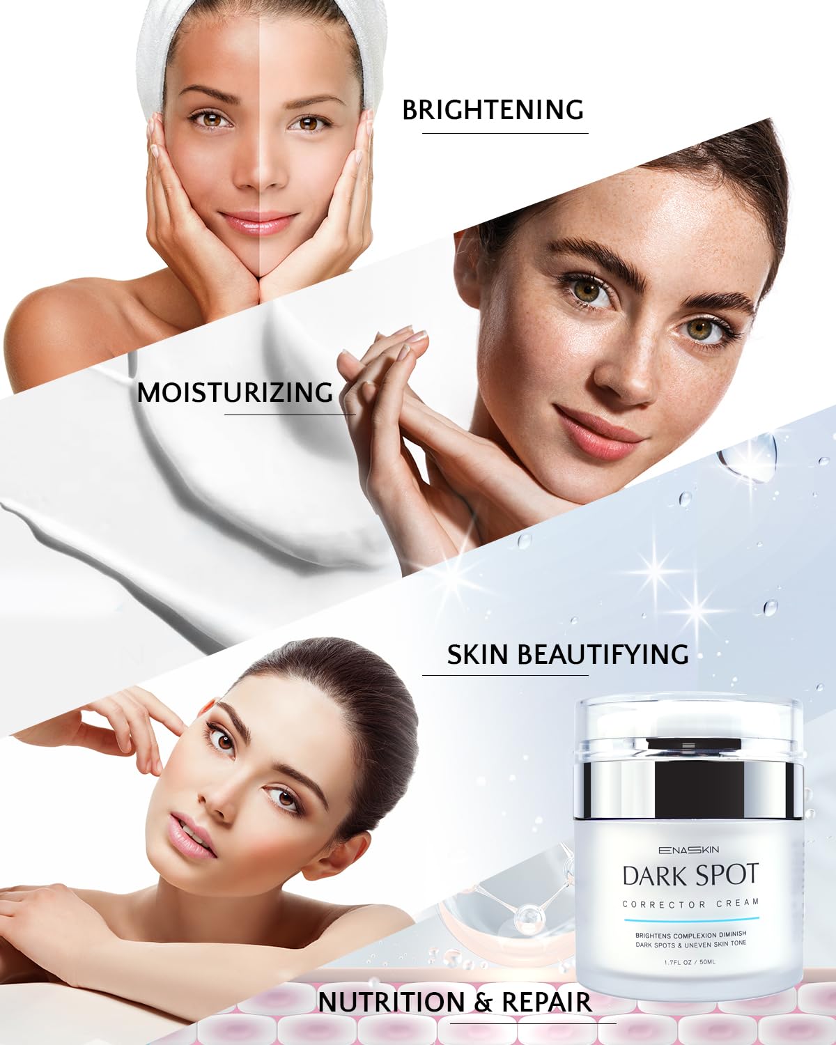 EnaSkin Dark Spot Remover for Face & Body with Niacinamide, Corrector Cream