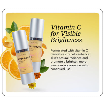 Peaches Skin Care Vitamin C Serum with Kakadu Plum and CoQ10, 1 fl oz