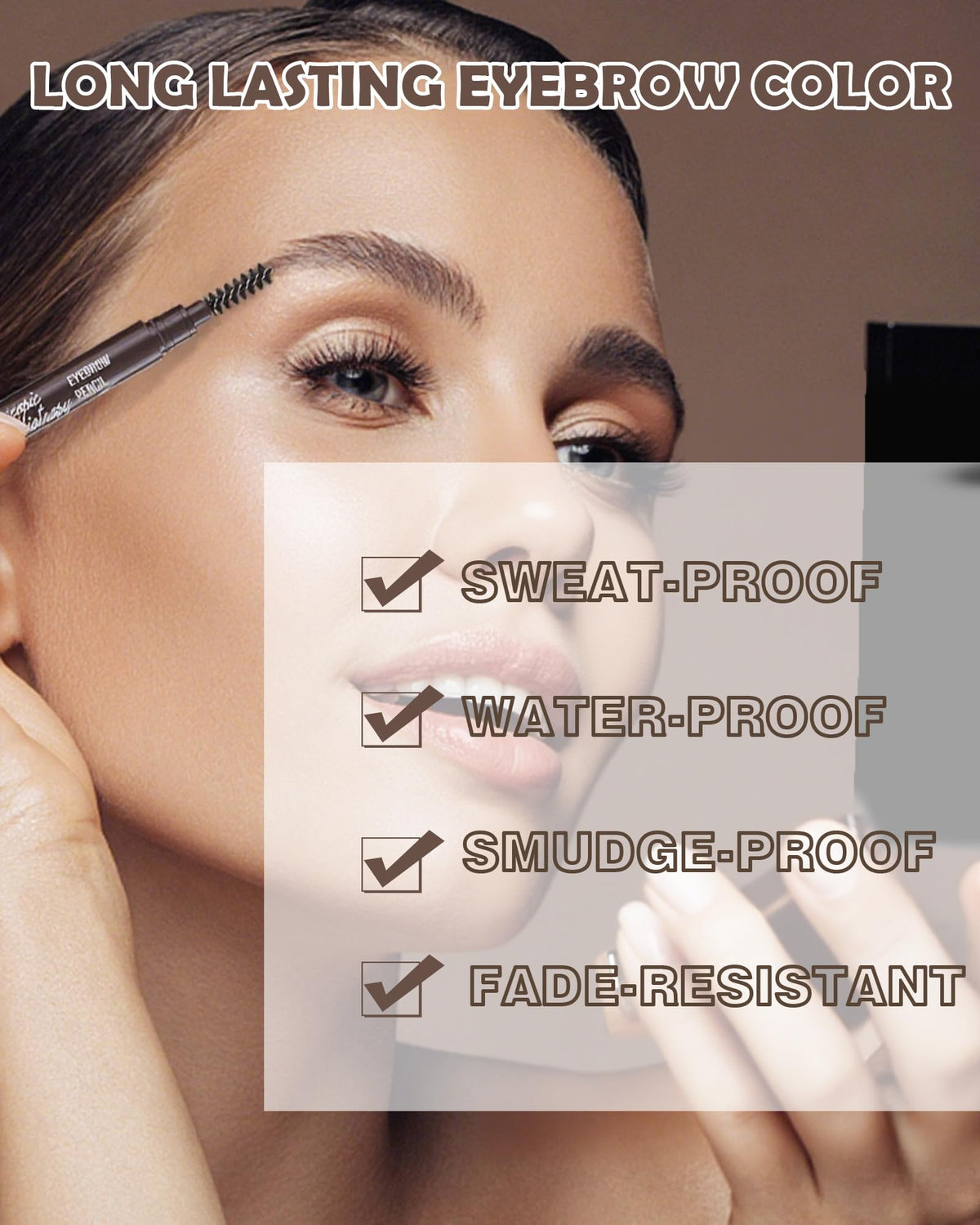 Berinist 6 Pack Dark Brown Waterproof Eyebrow Pencils for Women