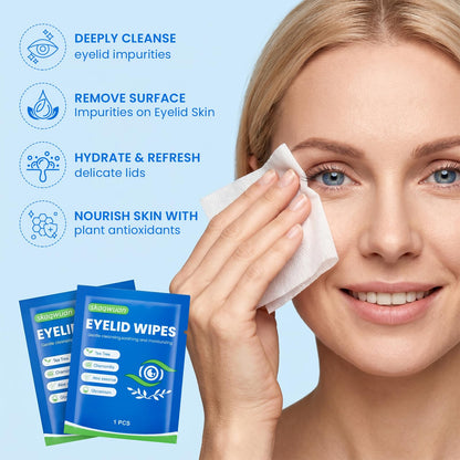 78PCS Eyelid Cleansing Wipes, Tea Tree Oil Gentle Cleansing Cloths, Gentle Daily Facial Cleansing Wipes for Sensitive Skin, Alcohol Free Moisturizing Eye Area Cleansing Wipes Bulk Pack