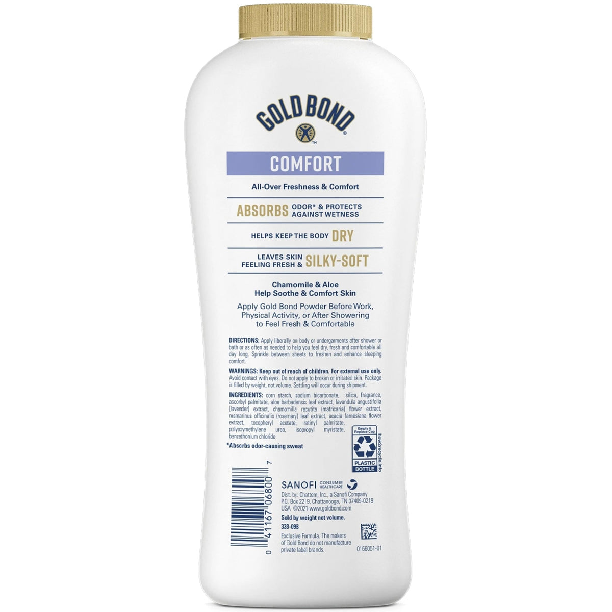 Gold Bond Ultimate Comfort with Aloe Body Powder - 100% Talc-free, 10 Oz by Chattem
