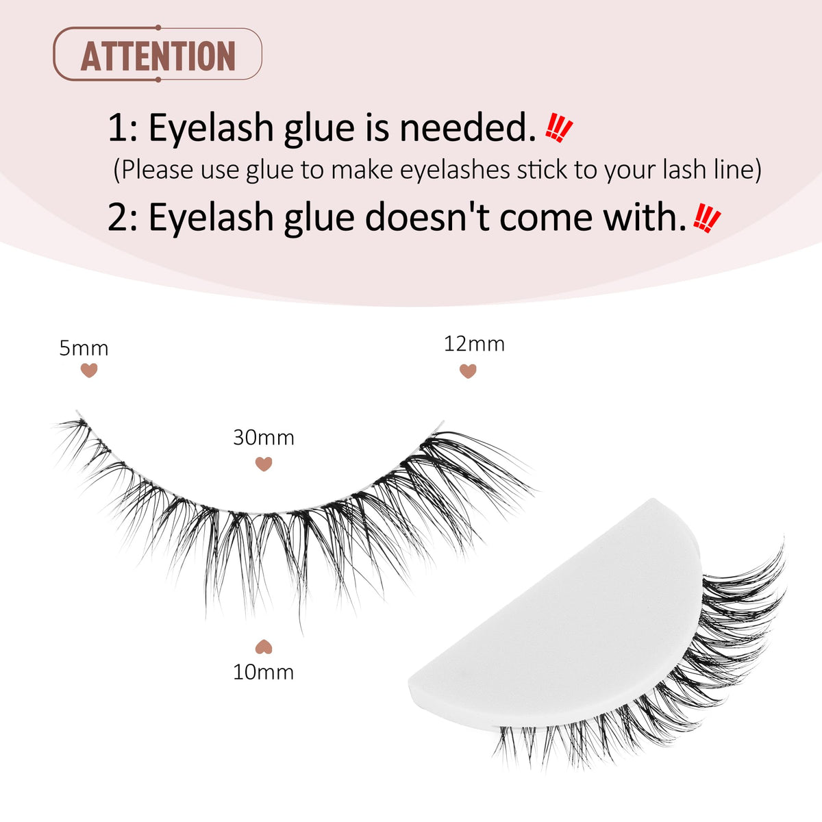 Onlyall Short Natural Eyelashes Natural Fake Lashes Clear Band Lashes False Eyelashes Wispy Lashes Natural Eyelashes 12mm Lashes H24