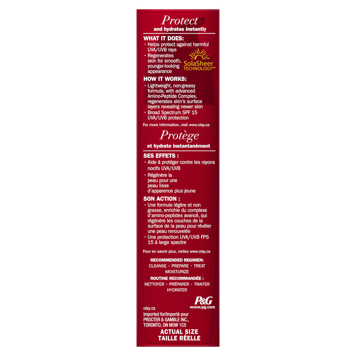 Olay Regenerist Regenerating Face Lotion w/Sunscreen, SPF 15 Broad Spectrum, 2.5 fl oz