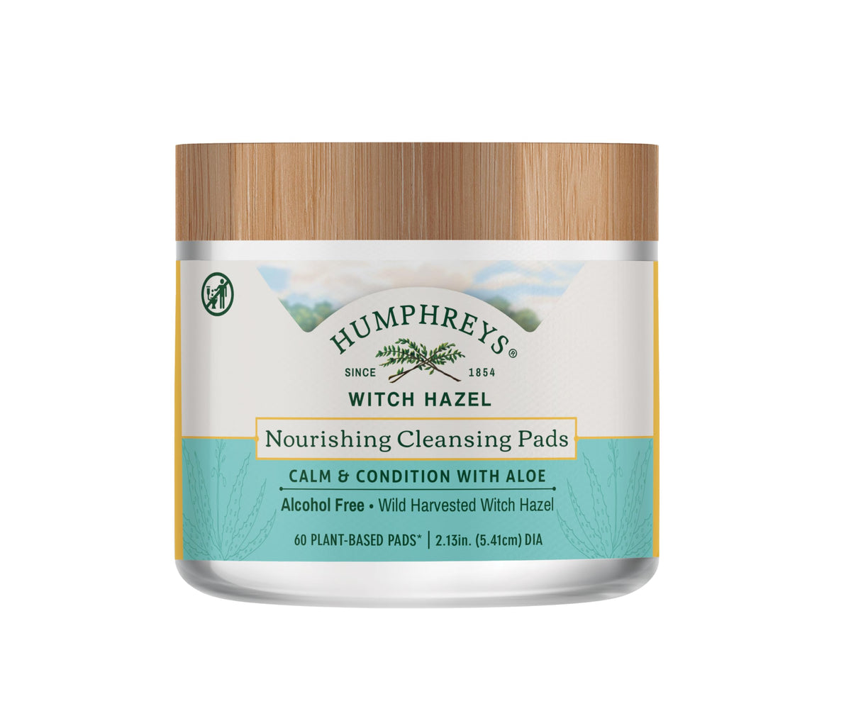 Humphreys Witch Hazel Nourishing Cleansing Pads with Aloe | 60 Rounds