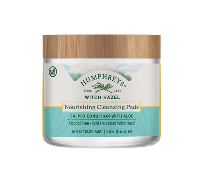 Humphreys Witch Hazel Nourishing Cleansing Pads with Aloe | 60 Rounds