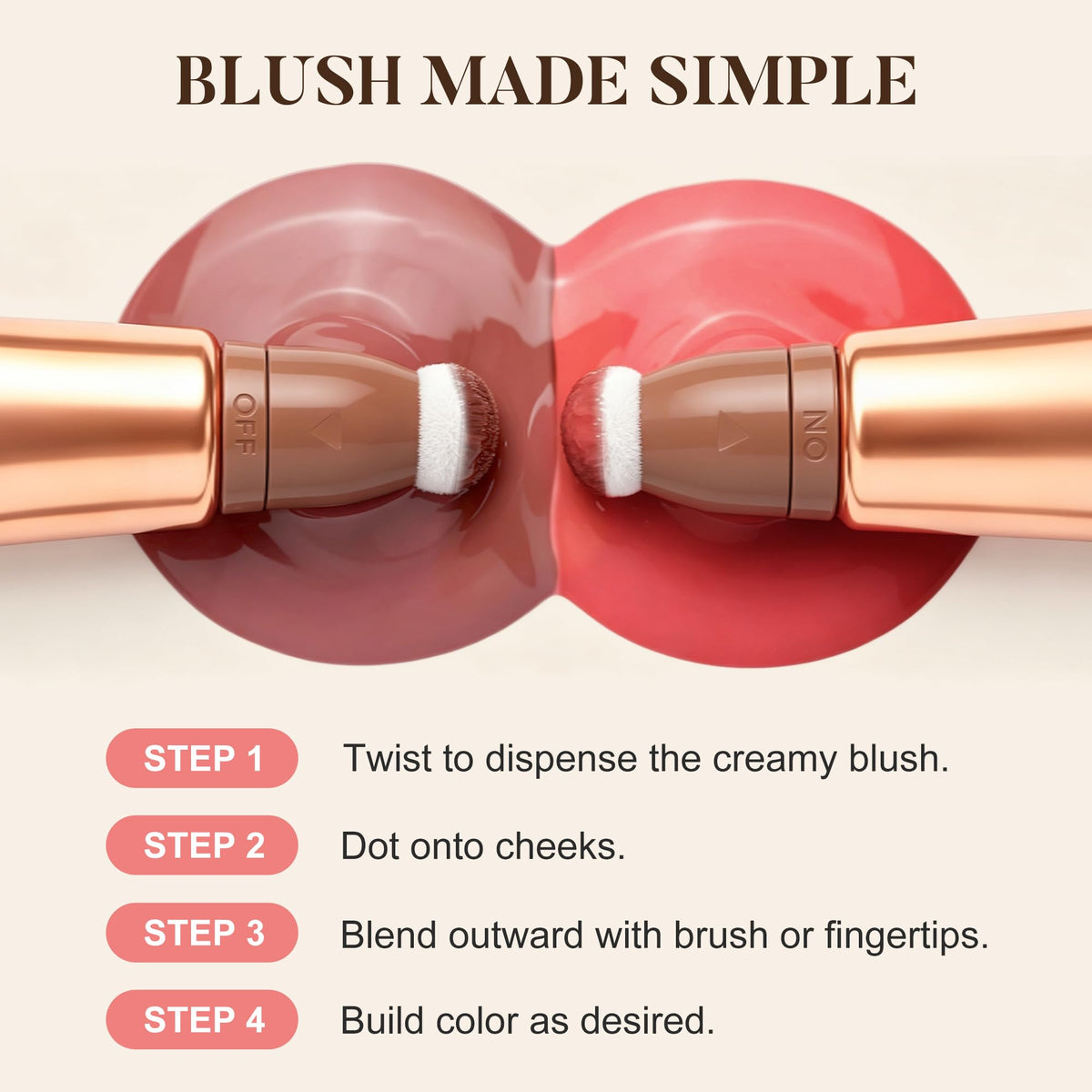 Liquid Blush, Lightweight Blush for Cheeks with Natural Dewy Glow, Long Lasting Hydrating No Caking Face Blushes, Buildable Makeup Blushes Liquid Wand with Sponge Applicator for Older Women, 02 Peach