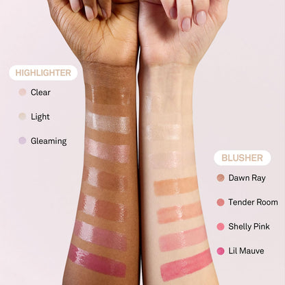 hince True Dimension Radiance Balm Korean Glass Skin Highlighter, with Squalane & Safflower Oil | Cream Blush, Eyeshadow & Lip Glow in One | Dewy Glass Skin Finish, No Parabens, 10g (LIGHT)
