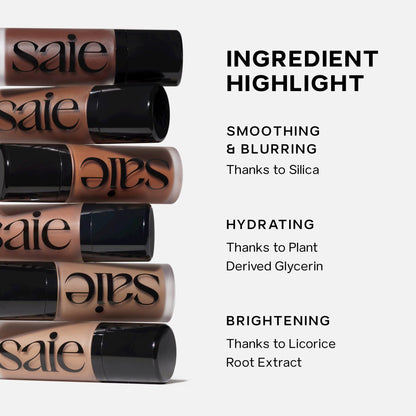 Saie Dew Bronze Hydrating Liquid Bronzer Stick, Sand (0.4 oz)