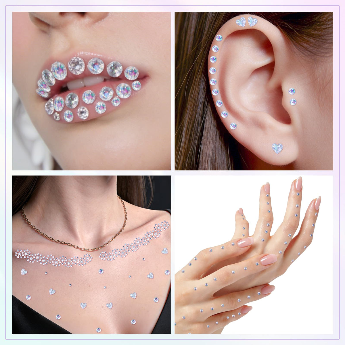 1965Pcs Face Gems for Women, Self-Adhesive Eye Jewels for Body and Hair