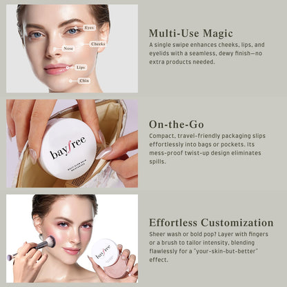 bayfree Multi Glow Balm, Cream Blush for Cheeks Lips & Eyes, Radiant Finish