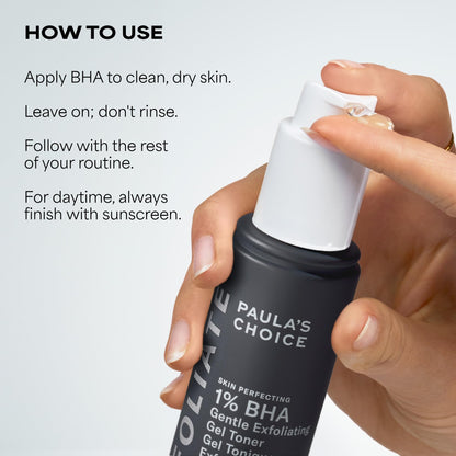 Paula's Choice SKIN PERFECTING 1% BHA Exfoliating Gel Toner, 3.3 Fl Oz