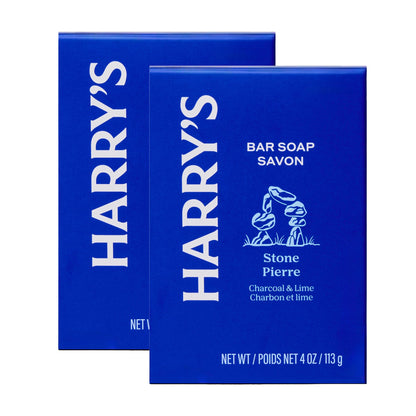 Harry's Bar Soap for Men - Stone Scent - 4 oz Body Soap Bars (2 Pack)
