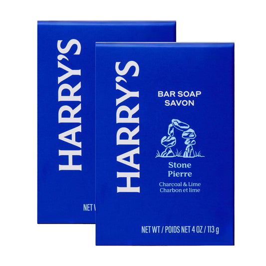 Harry's Bar Soap for Men - Stone Scent - 4 oz Body Soap Bars (2 Pack)
