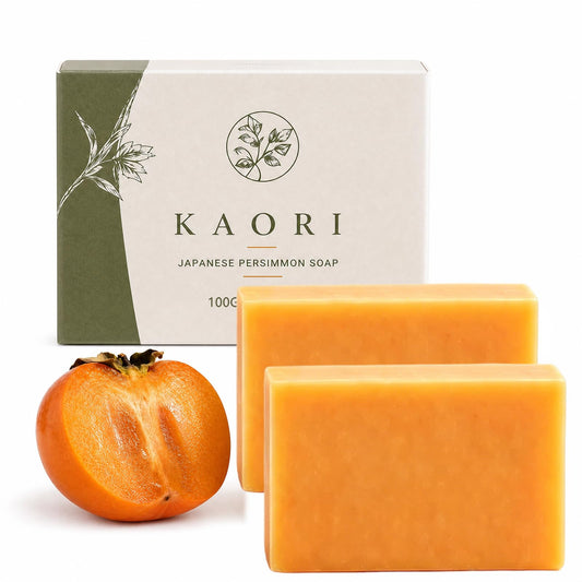 Kaori Deodorizing Persimmon Soap for Old People Smell & Nonenal, Moisturizing Mature Skin, Renewing & Purifying Body Wash, Persimmon Soap for Body Odor with Natural Persimmon Extract for Men & Women
