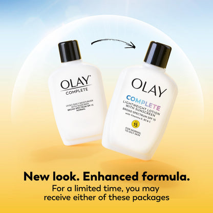 Olay Complete All Day Moisturizer with Broad Spectrum SPF 15 Normal, Sunscreen for Face, 4 Fl Oz (Pack of 1)