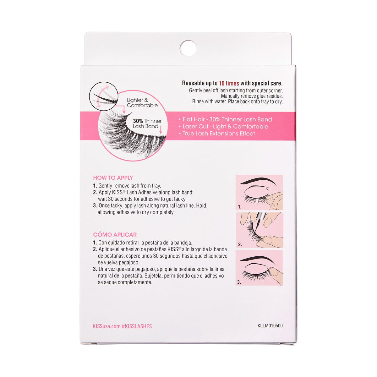Kiss Lash Couture Luxtensions Collection False Eyelashes Multipack, 'Volume Full Set', 14 mm, Super Slim Band, Light & Flexible Wear, Flat Lash & Laser Cut Technology, Includes 4 Pairs of Strip Lashes