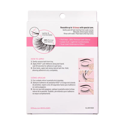 Kiss Lash Couture Luxtensions Collection False Eyelashes Multipack, 'Volume Full Set', 14 mm, Super Slim Band, Light & Flexible Wear, Flat Lash & Laser Cut Technology, Includes 4 Pairs of Strip Lashes