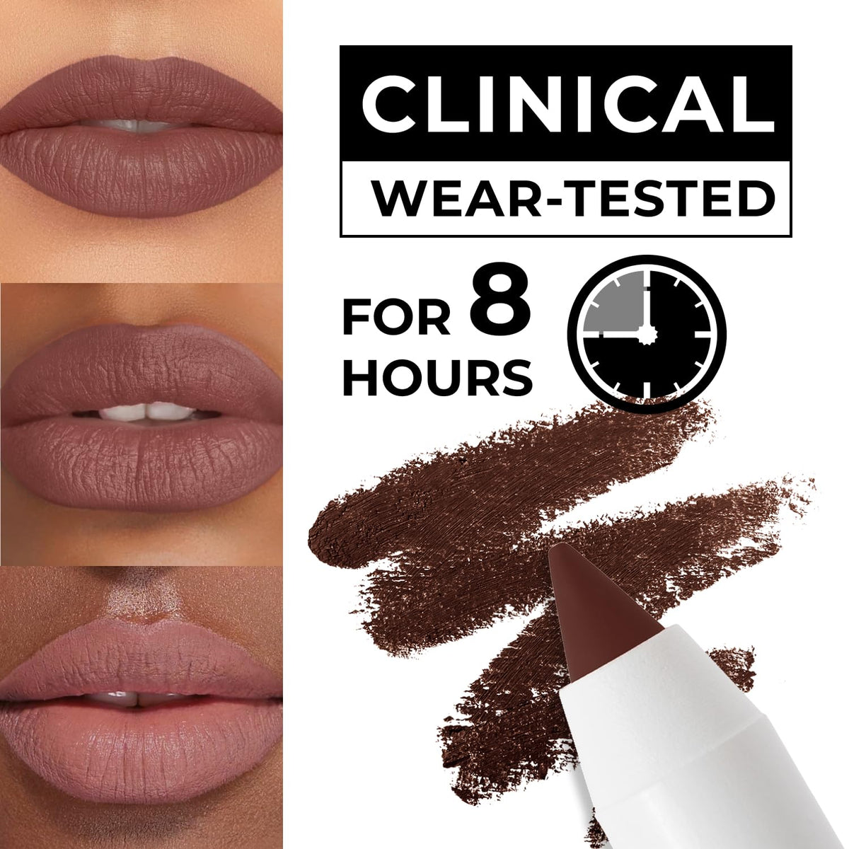 Lamel Gel Lip Liner Pencil – Intense Brown – 2-in-1 Waterproof Lip Liner