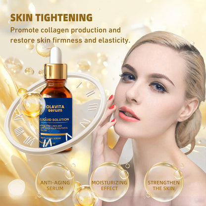 Olavita Liquid Solution Anti Aging Serum, Olavita Serum Vitamin C & E Serum, Promotes Skin Collagen Production, smoothes wrinkles and fine lines (2PCS)