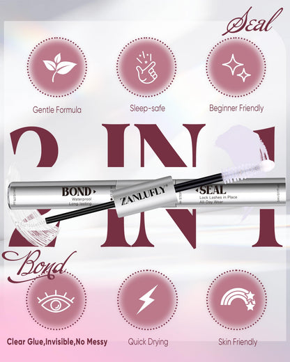 White Eyelash Glue Waterproof Lash Cluster Glue Bond and Seal Lash Glue