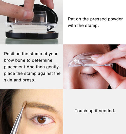 GL-Turelifes Eyebrow Stamp Powder Perfect Eyebrow Power Seal Nature Brow Stamp Makeup Tool Delicate Eyebrow Shape for Professional and beginner (#5 Light Brown)